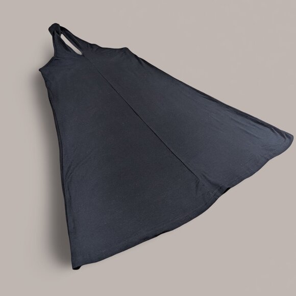 Black Knit Knee Length Halter Dress - Small - Picture 4 of 6